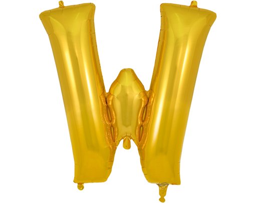 34in LETTER W GOLD JUMBO FOIL BALLOON