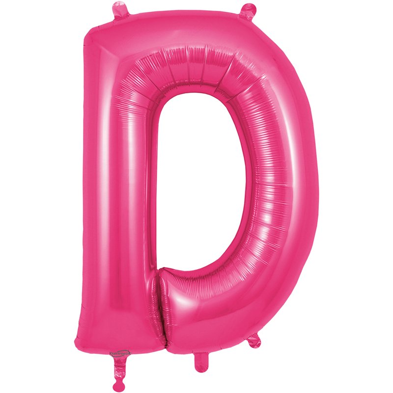 34in LETTER D PINK JUMBO FOIL BALLOON