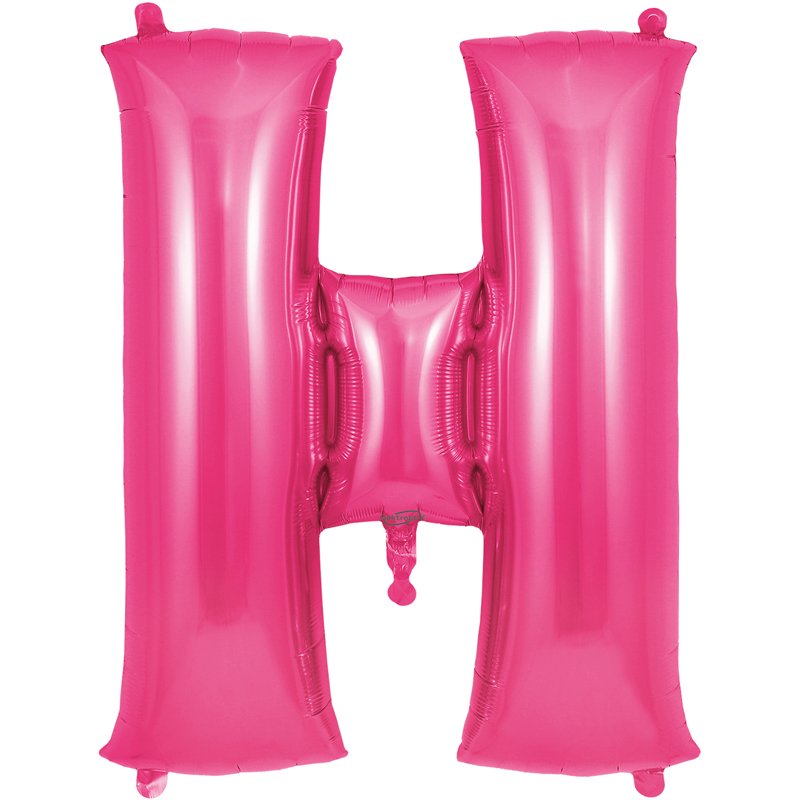 34in LETTER H PINK JUMBO FOIL BALLOON