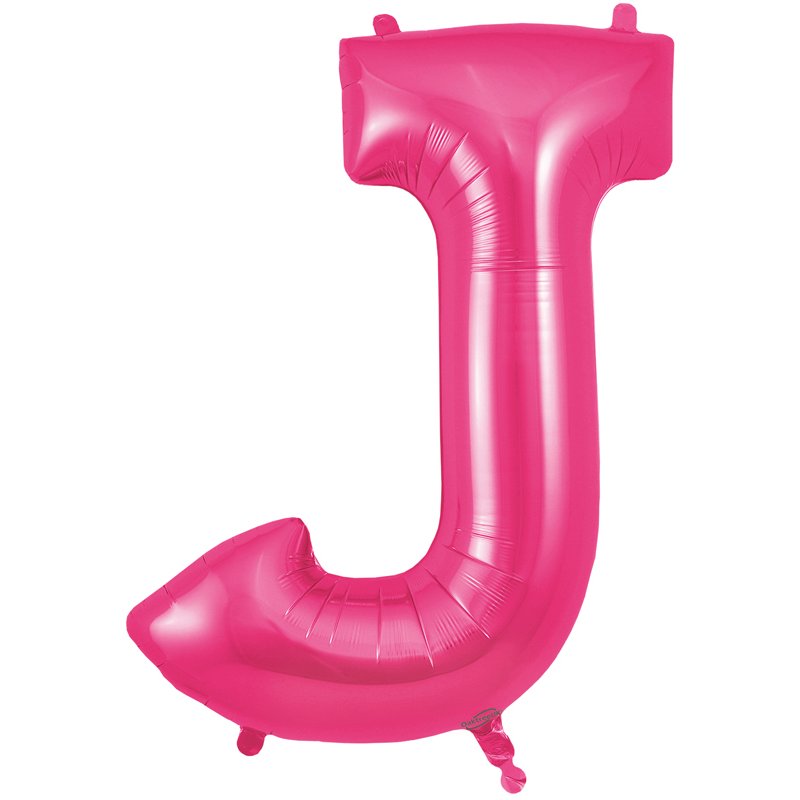 34in LETTER J PINK JUMBO FOIL BALLOON