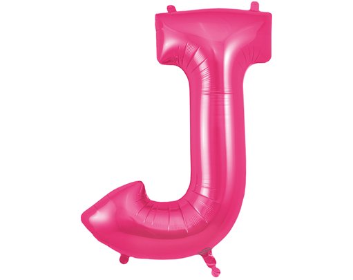 34in LETTER J PINK JUMBO FOIL BALLOON