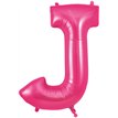 34in LETTER J PINK JUMBO FOIL BALLOON