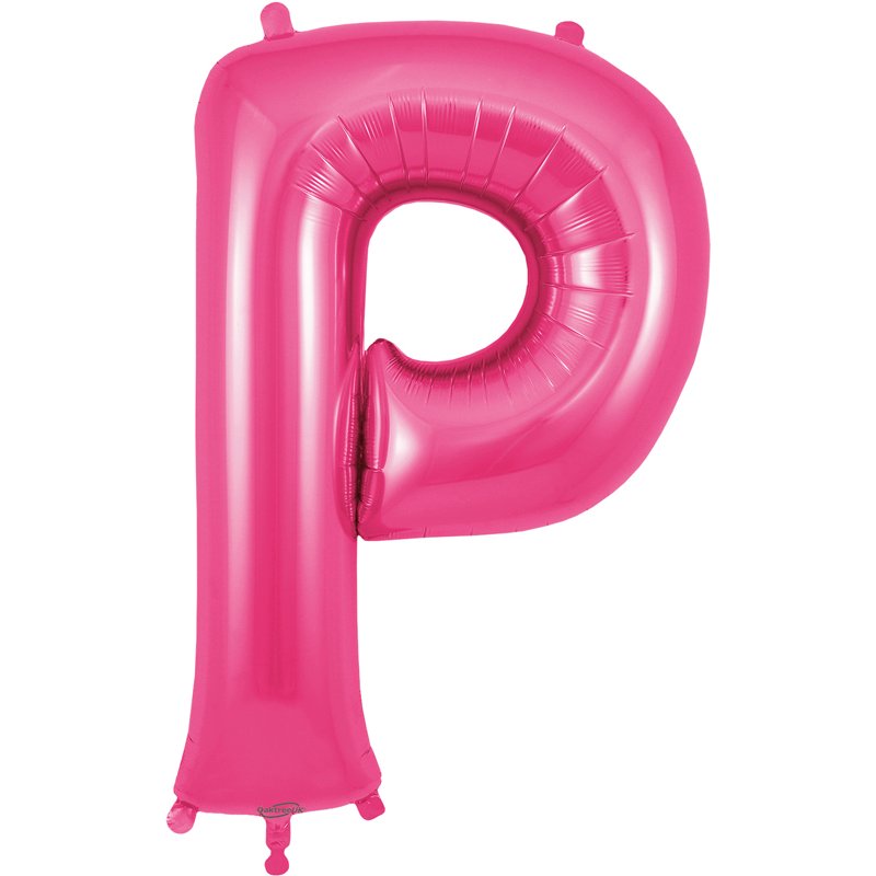 34in LETTER P PINK JUMBO FOIL BALLOON