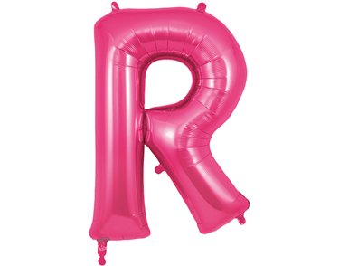 34in LETTER R PINK JUMBO FOIL BALLOON