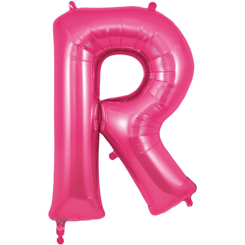 34in LETTER R PINK JUMBO FOIL BALLOON