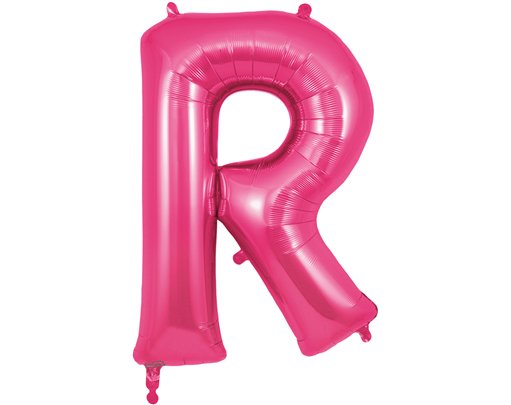 34in LETTER R PINK JUMBO FOIL BALLOON