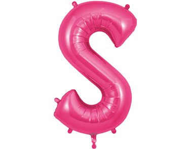 34in LETTER S PINK JUMBO FOIL BALLOON