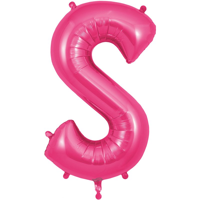 34in LETTER S PINK JUMBO FOIL BALLOON