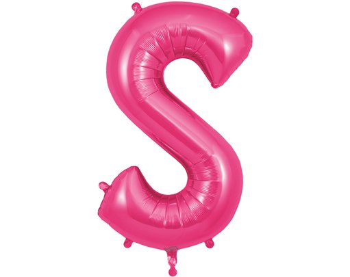 34in LETTER S PINK JUMBO FOIL BALLOON