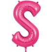 34in LETTER S PINK JUMBO FOIL BALLOON
