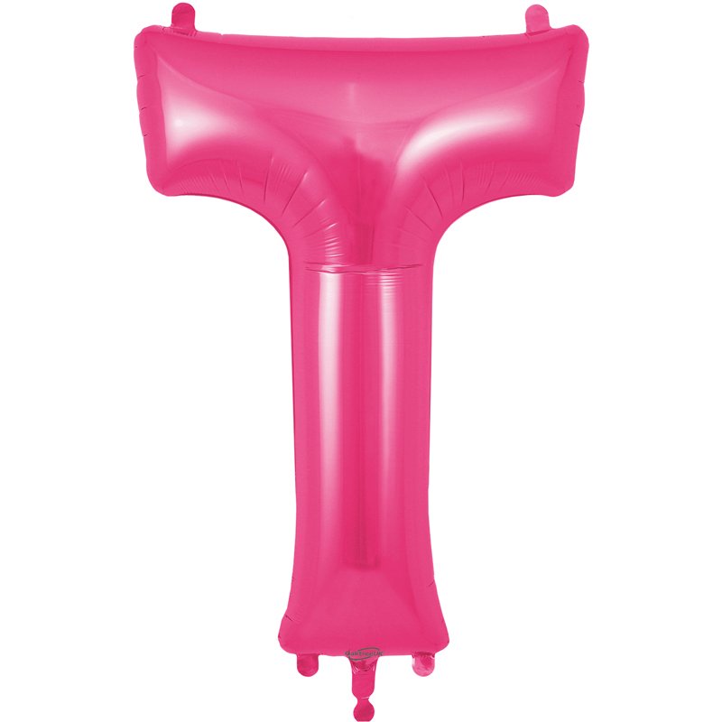 34in LETTER T PINK JUMBO FOIL BALLOON
