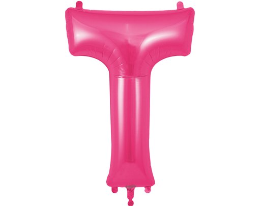 34in LETTER T PINK JUMBO FOIL BALLOON