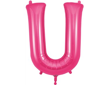 34in LETTER U PINK JUMBO FOIL BALLOON