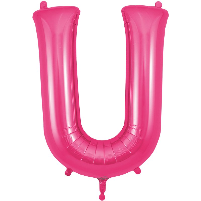 34in LETTER U PINK JUMBO FOIL BALLOON
