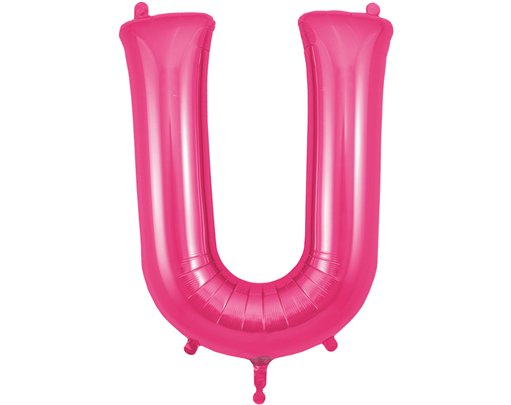 34in LETTER U PINK JUMBO FOIL BALLOON