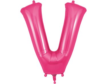 34in LETTER V PINK JUMBO FOIL BALLOON