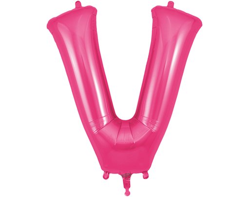 34in LETTER V PINK JUMBO FOIL BALLOON