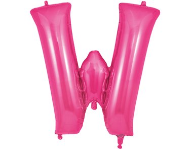 34in LETTER W PINK JUMBO FOIL BALLOON