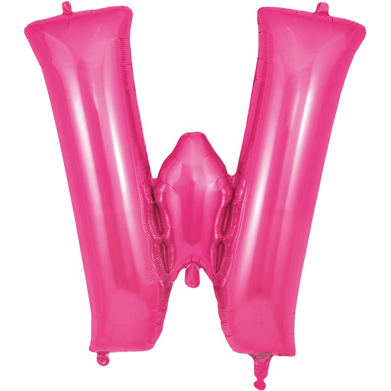 34in LETTER W PINK JUMBO FOIL BALLOON