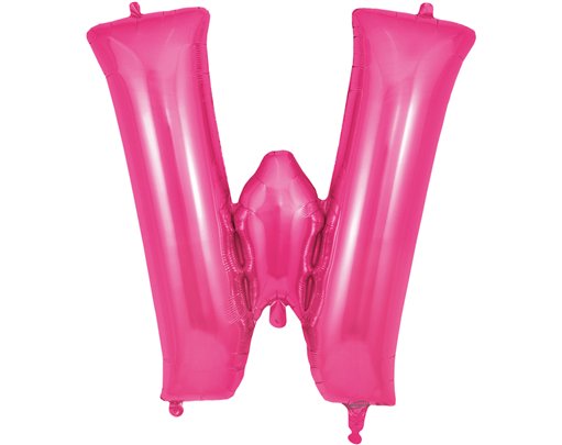 34in LETTER W PINK JUMBO FOIL BALLOON