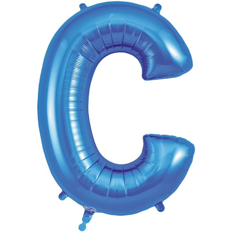 34in LETTER C BLUE JUMBO FOIL BALLOON