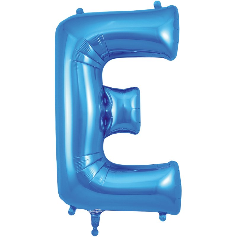 34in LETTER E BLUE JUMBO FOIL BALLOON