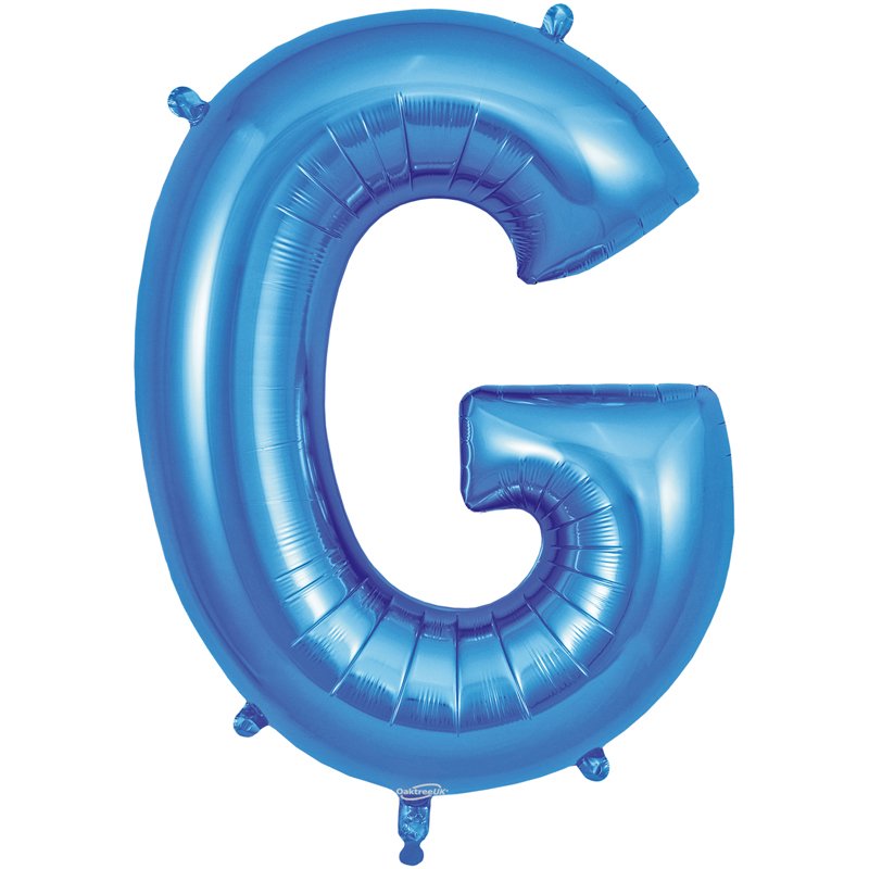 34in LETTER G BLUE JUMBO FOIL BALLOON