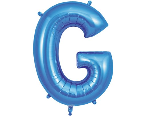 34in LETTER G BLUE JUMBO FOIL BALLOON