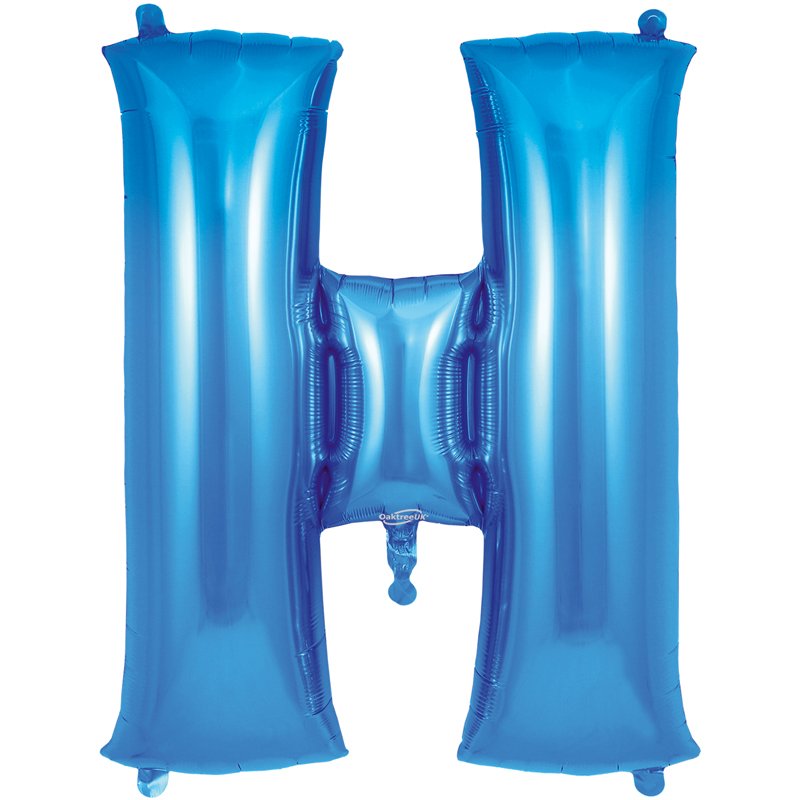 34in LETTER H BLUE JUMBO FOIL BALLOON