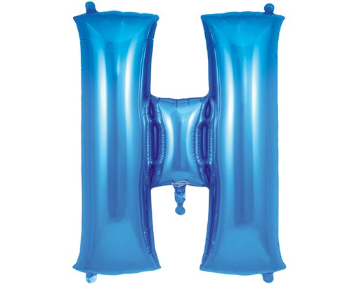 34in LETTER H BLUE JUMBO FOIL BALLOON