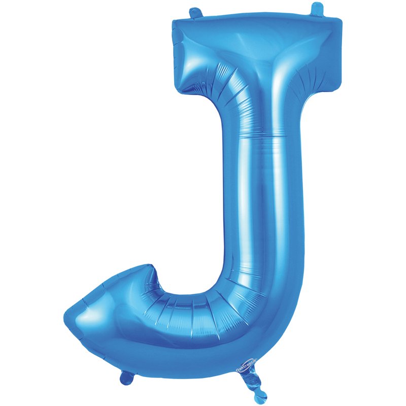 34in LETTER J BLUE JUMBO FOIL BALLOON