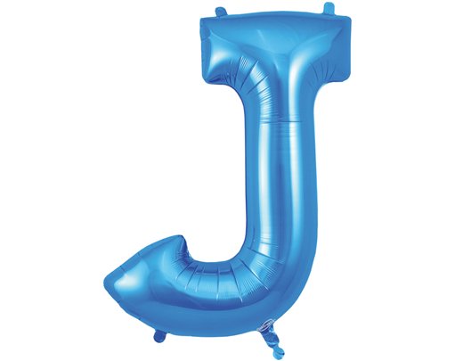 34in LETTER J BLUE JUMBO FOIL BALLOON