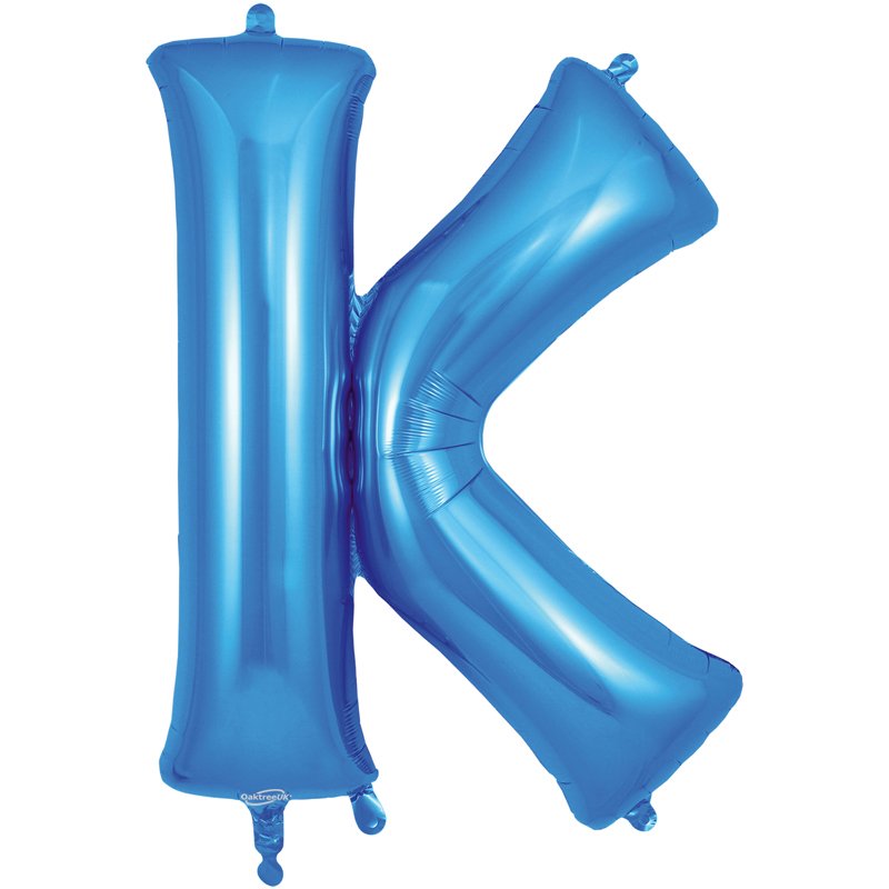 34in LETTER K BLUE JUMBO FOIL BALLOON