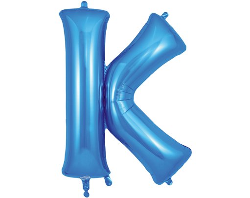 34in LETTER K BLUE JUMBO FOIL BALLOON