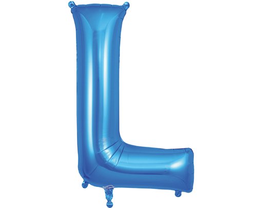 34in LETTER L BLUE JUMBO FOIL BALLOON