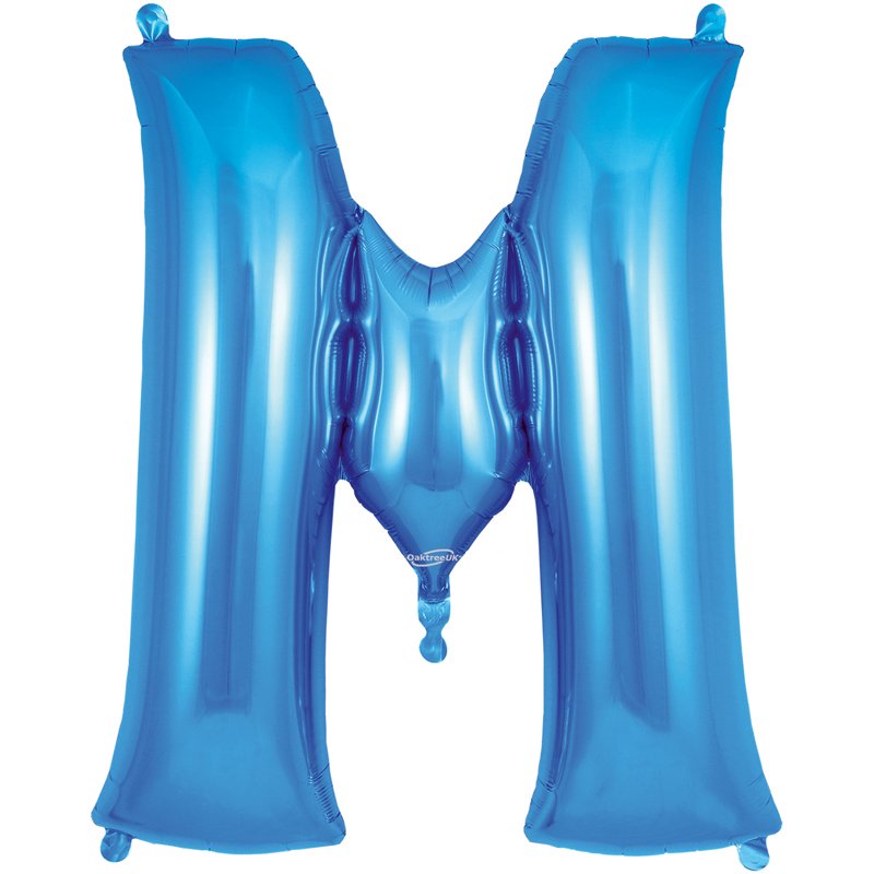 34in LETTER M BLUE JUMBO FOIL BALLOON