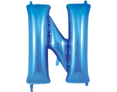 34in LETTER N BLUE JUMBO FOIL BALLOON