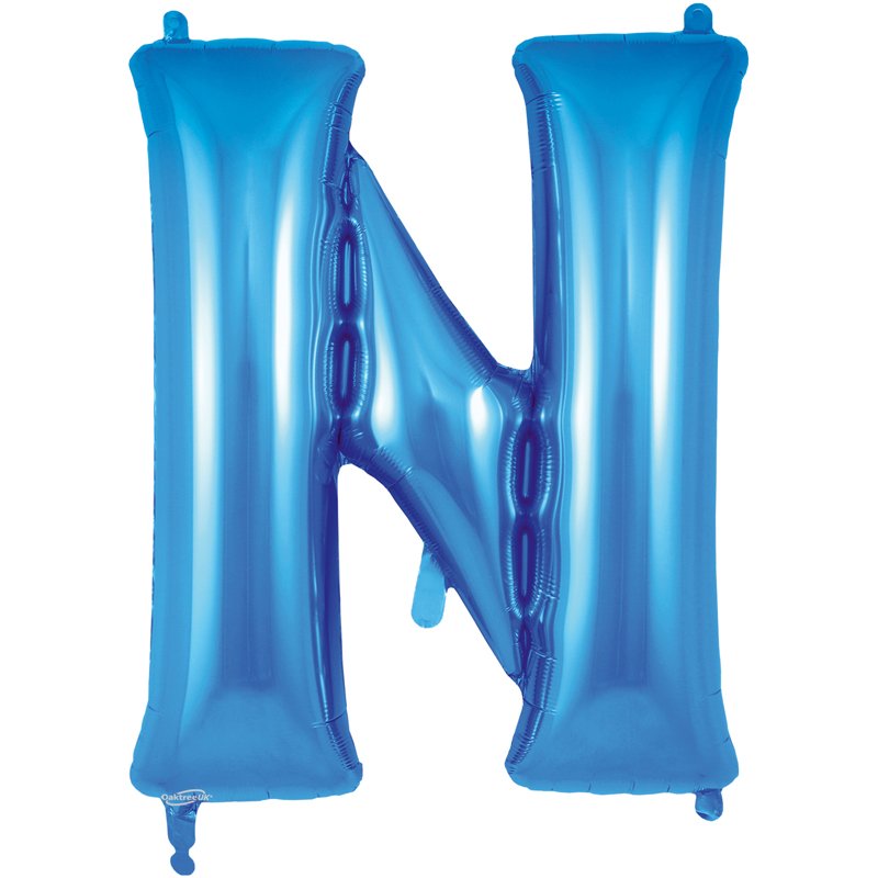 34in LETTER N BLUE JUMBO FOIL BALLOON
