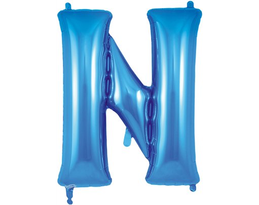 34in LETTER N BLUE JUMBO FOIL BALLOON