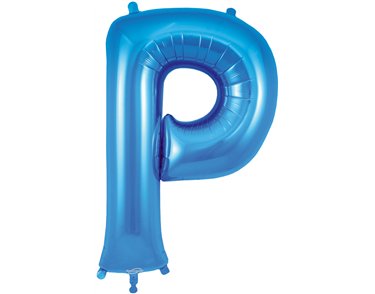 34in LETTER P BLUE JUMBO FOIL BALLOON