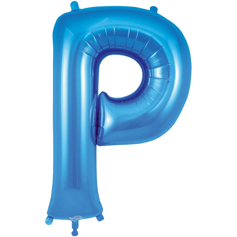 34in LETTER P BLUE JUMBO FOIL BALLOON