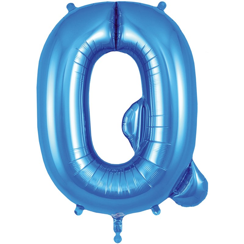 34in LETTER Q BLUE JUMBO FOIL BALLOON