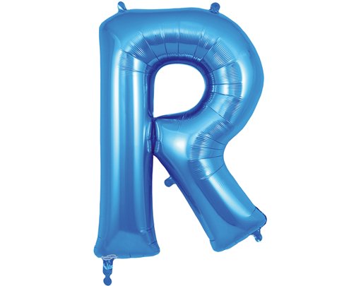 34in LETTER R BLUE JUMBO FOIL BALLOON