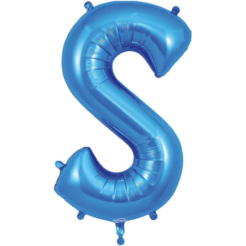 34in LETTER S BLUE JUMBO FOIL BALLOON