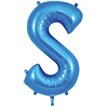 34in LETTER S BLUE JUMBO FOIL BALLOON