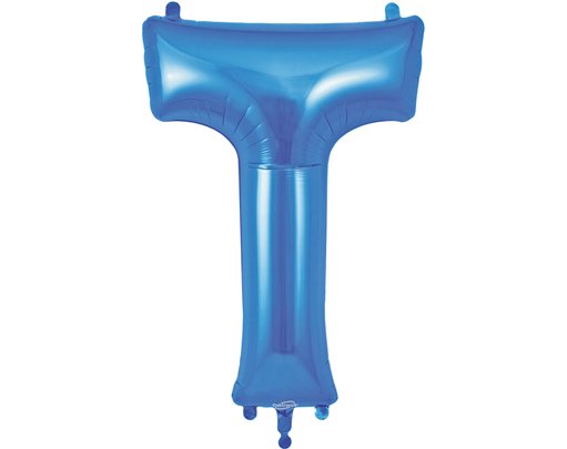 34in LETTER T BLUE JUMBO FOIL BALLOON
