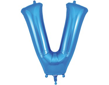 34in LETTER V BLUE JUMBO FOIL BALLOON
