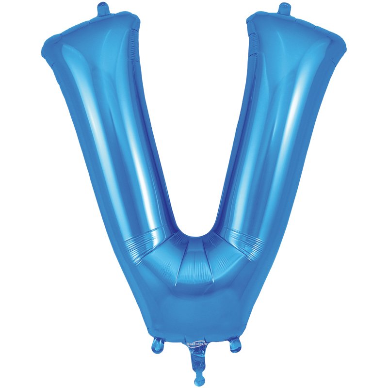 34in LETTER V BLUE JUMBO FOIL BALLOON