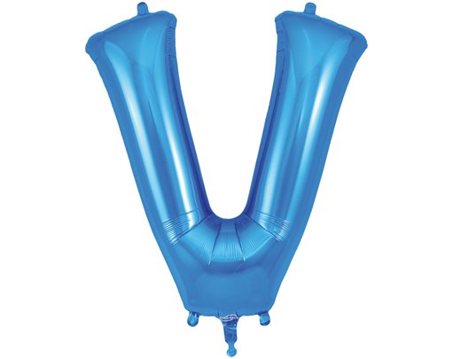 34in LETTER V BLUE JUMBO FOIL BALLOON