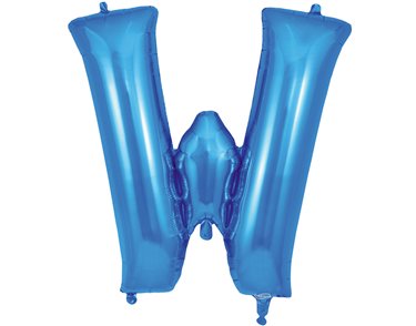 34in LETTER W BLUE JUMBO FOIL BALLOON